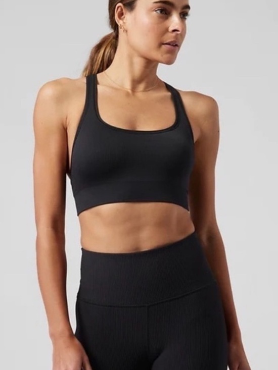 Athleta Other - NWT Athleta XL D-DD Aurora Black Ribbed Scoop Sports Bra cross back new support